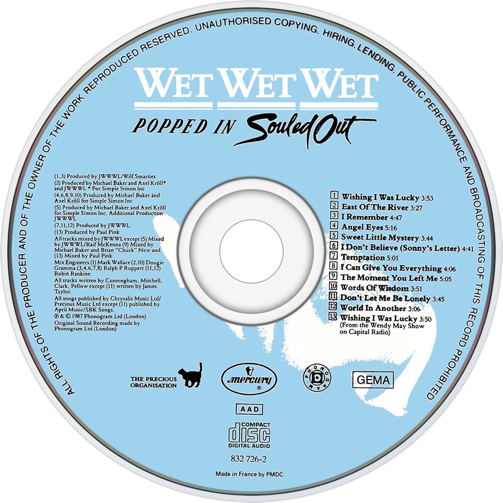 Wet Wet Wet - Popped In Souled Out - Wet Wet Wet (CD - 5439) music collectible [Barcode 042283272620] - Main Image 4