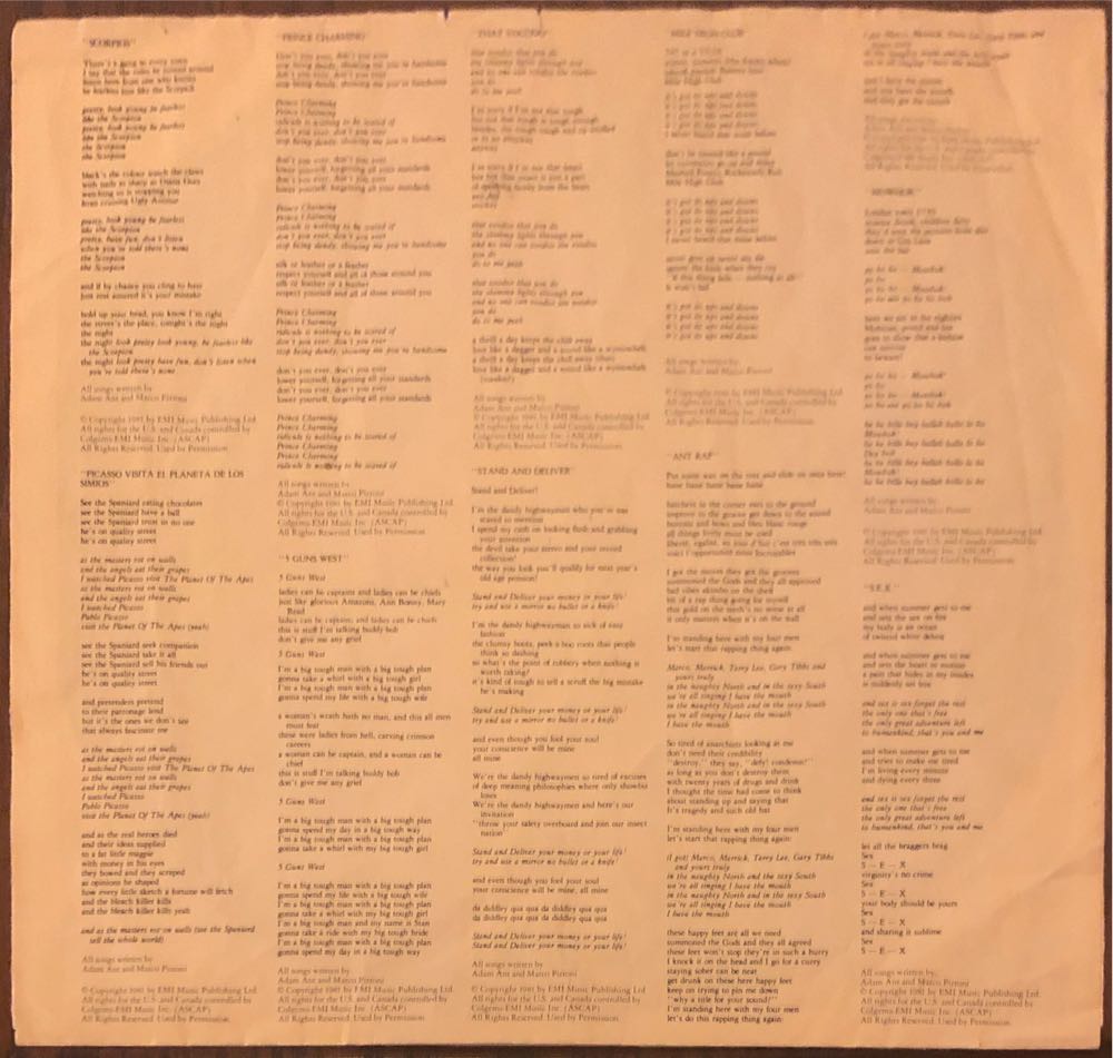 Prince Charming - Adam And The Ants (12” - 37) music collectible [Barcode 074643761512] - Main Image 4