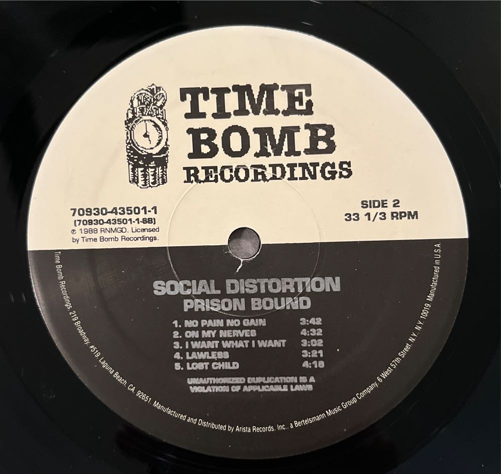 Prison Bound - Social Distortion (12”) music collectible - Main Image 4