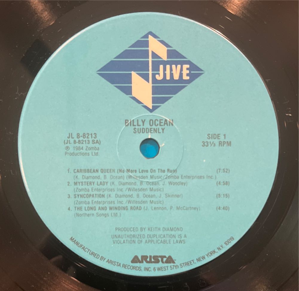 Suddenly - Ocean, Billy (12”) music collectible [Barcode 078221821315] - Main Image 3
