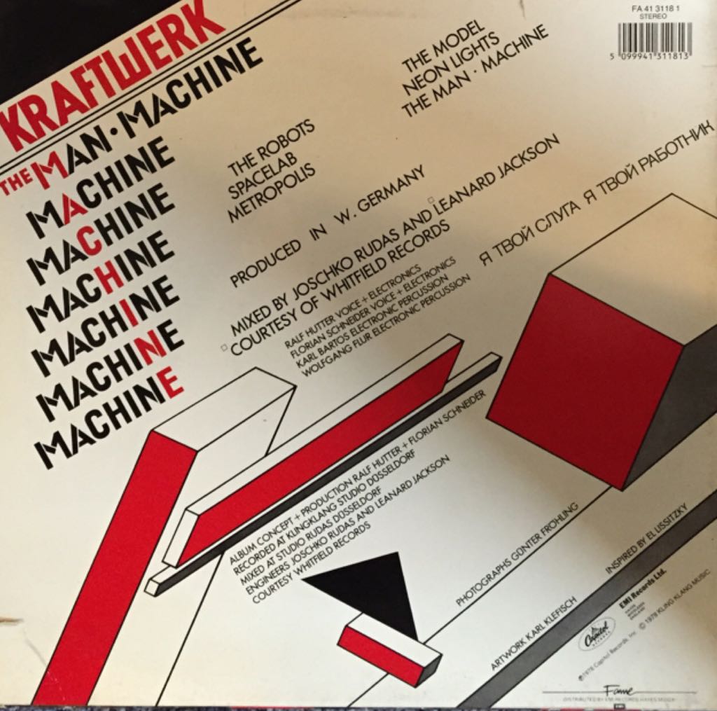 The Man Machine - Kraftwerk (12”) music collectible [Barcode 077775685411] - Main Image 2