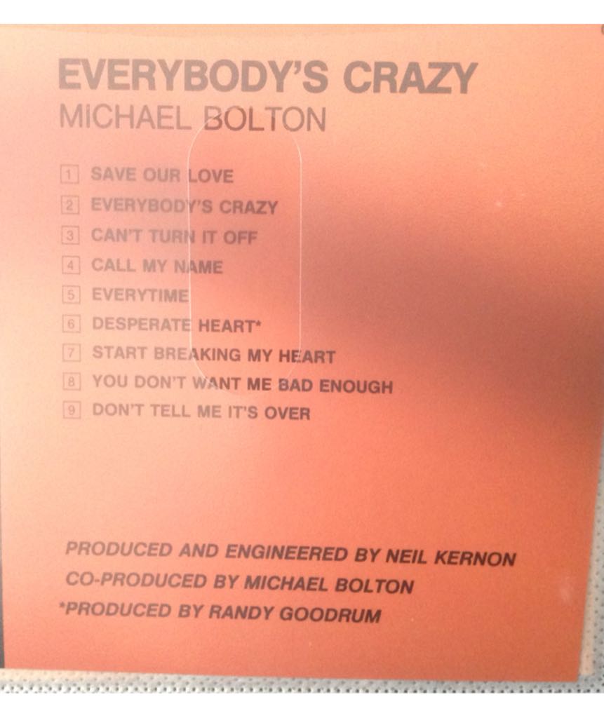 Everybody’s Crazy - Bolton, Michael (CD) music collectible [Barcode 9399746666221] - Main Image 2
