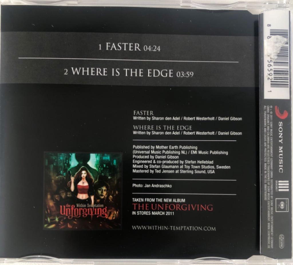 Faster - Within Temptation (CD) music collectible [Barcode 886978565921] - Main Image 2