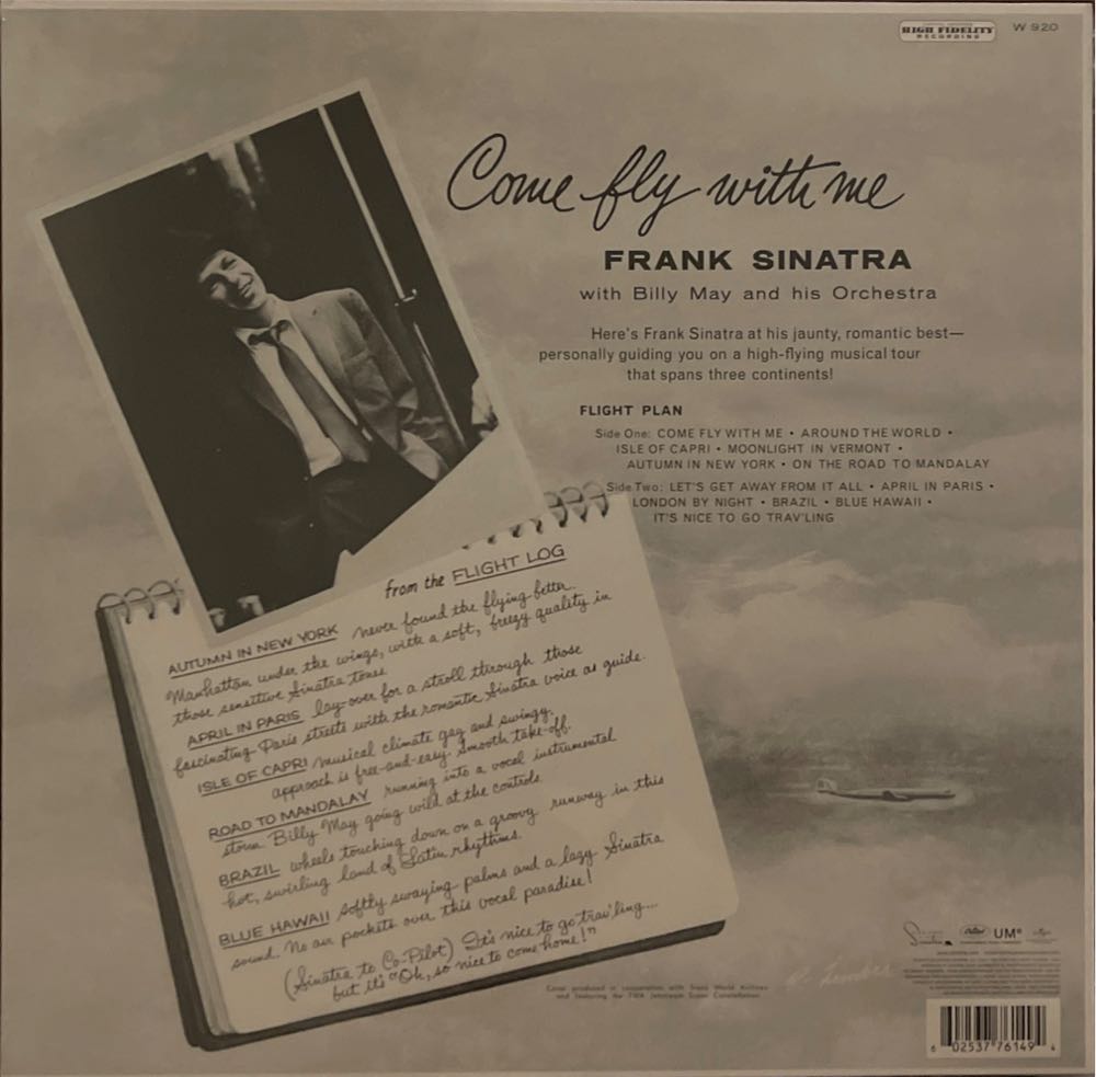 Come Fly With Me - Frank Sinatra (12”) music collectible [Barcode 602537761494] - Main Image 2