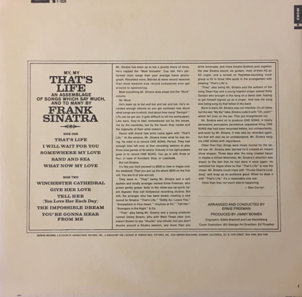 That’s Life - Sinatra, Frank (12”) music collectible - Main Image 2