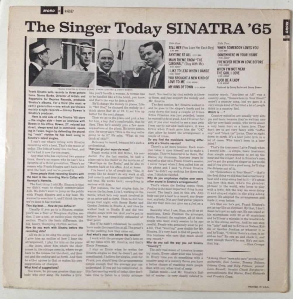 Sinatra ’65 - Frank Sinatra (12”) music collectible - Main Image 2