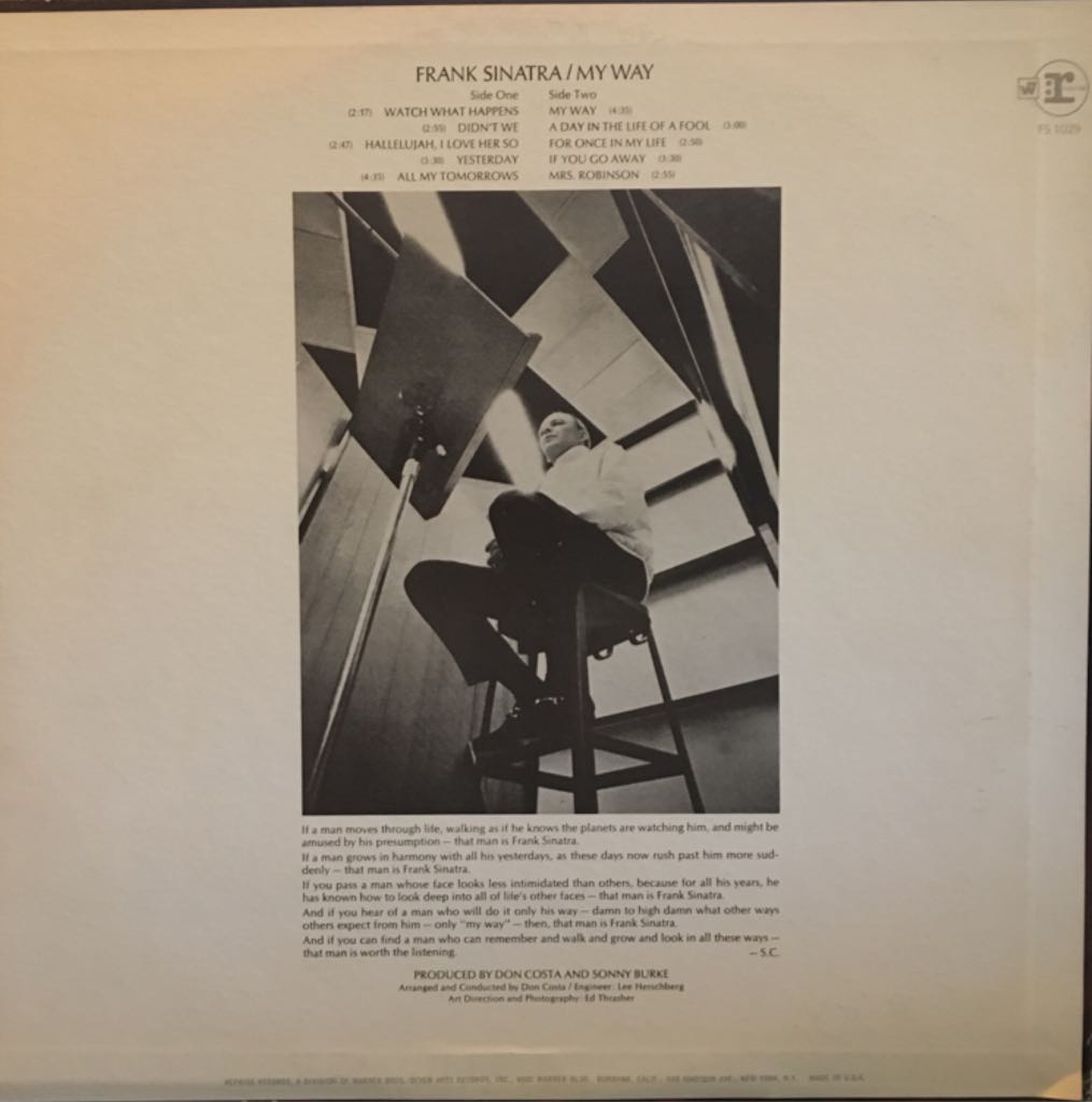 My Way - Frank Sinatra (12” - 32) music collectible - Main Image 2