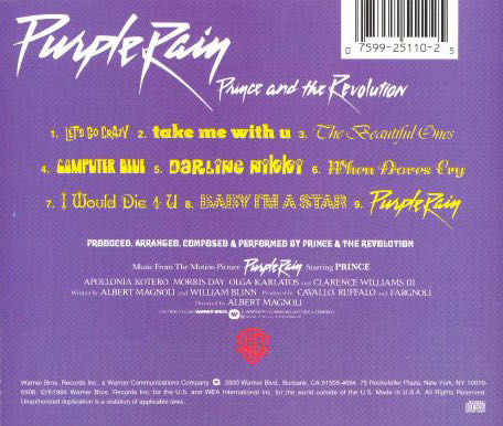 Purple Rain - Prince (CD - 43) music collectible [Barcode 015992571018] - Main Image 2