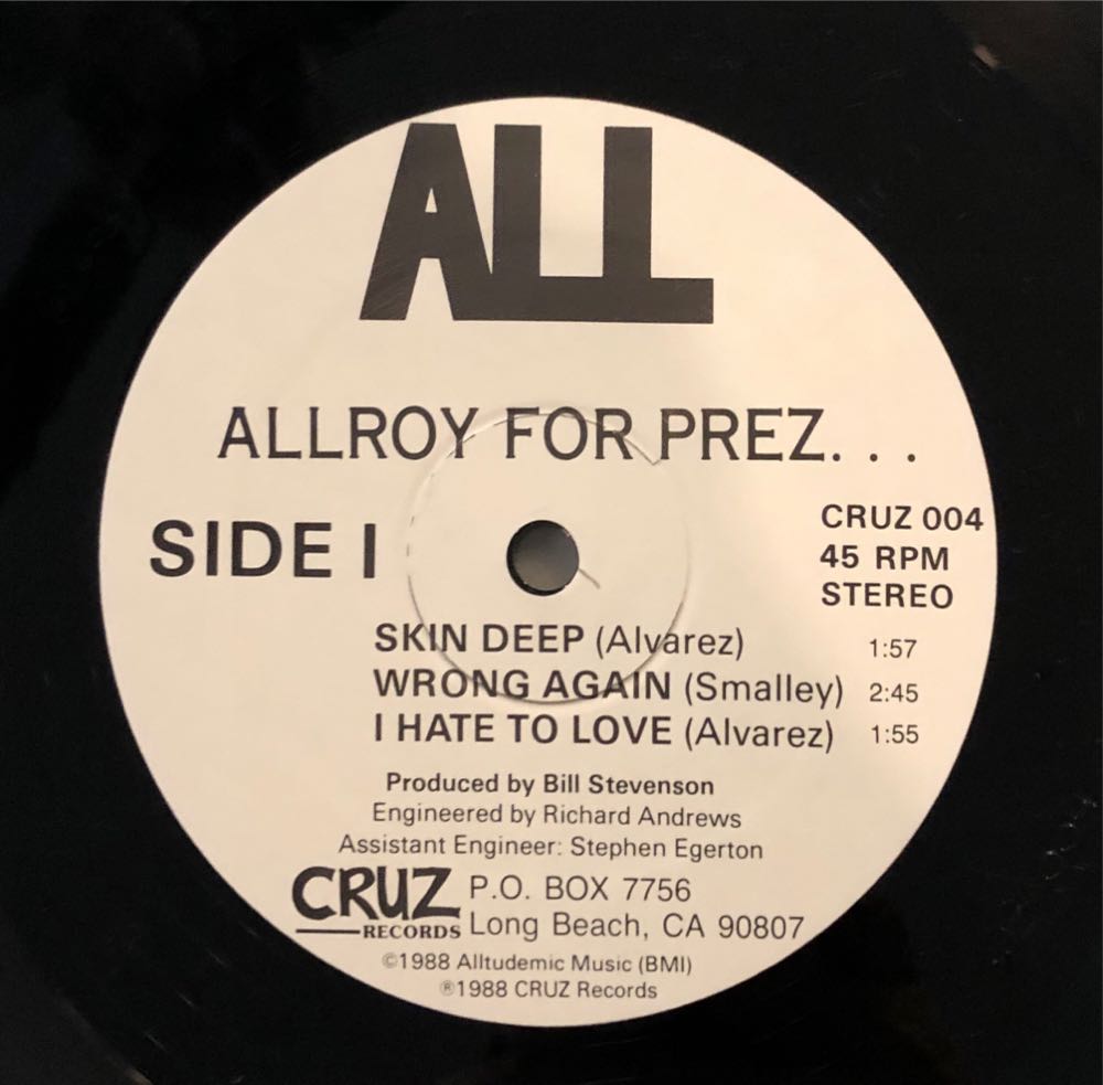 Allroy For Prez - All (CD) music collectible [Barcode 031895000424] - Main Image 3