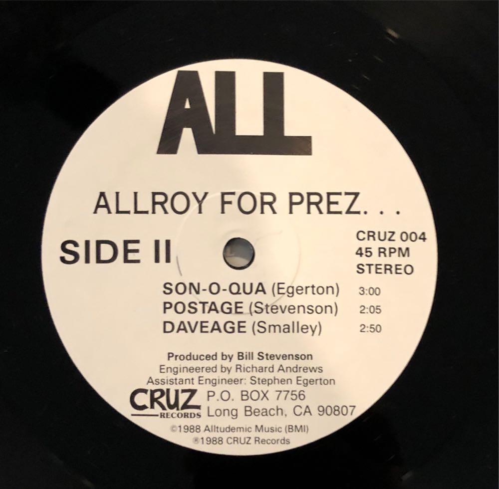 Allroy For Prez - All (CD) music collectible [Barcode 031895000424] - Main Image 4