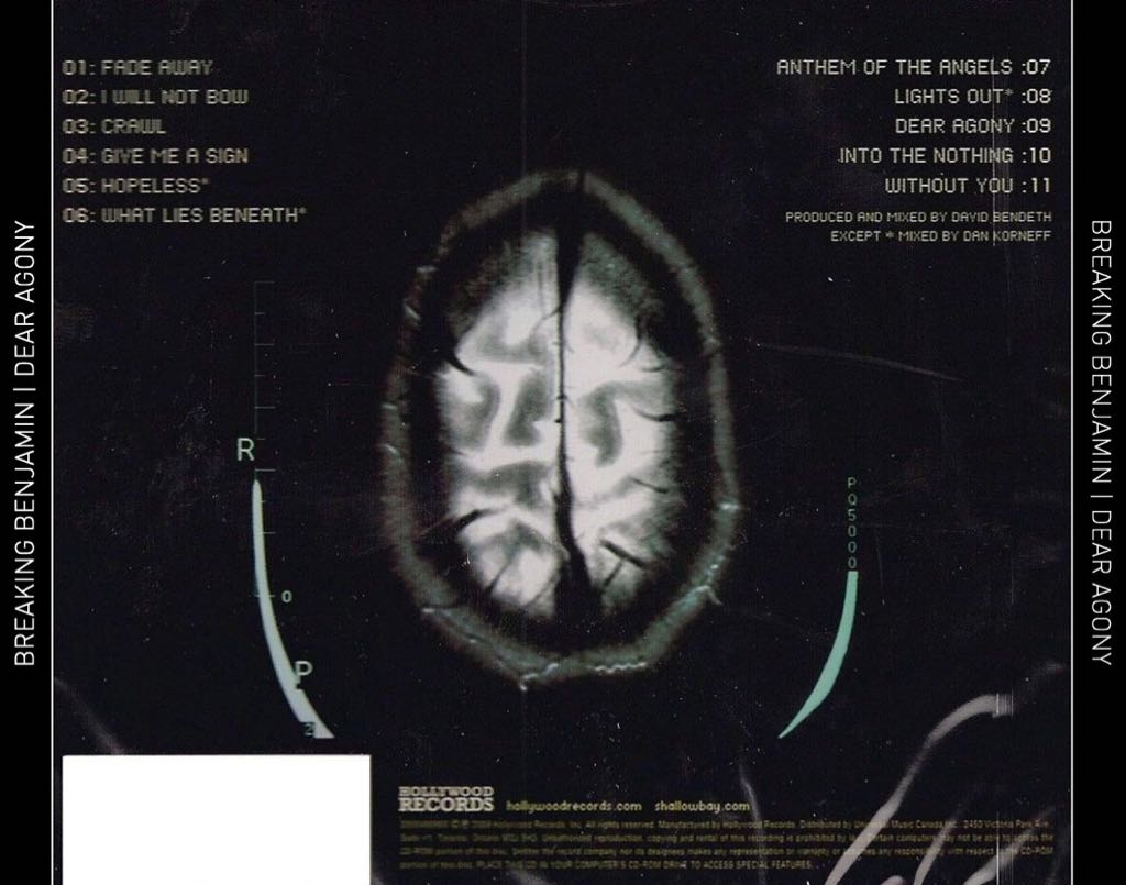 Dear Agony - Breaking Benjamin (CD - 4155) music collectible [Barcode 050087126407] - Main Image 2