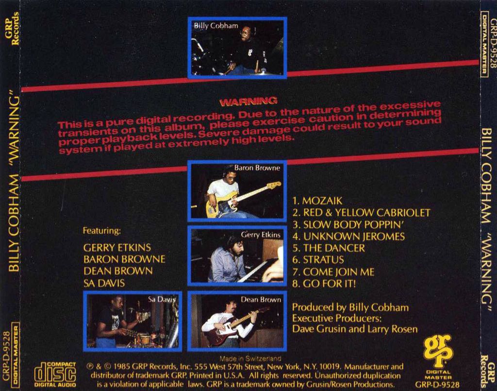 Warning - Billy Cobham (CD - 41) music collectible [Barcode 7898103001030] - Main Image 2