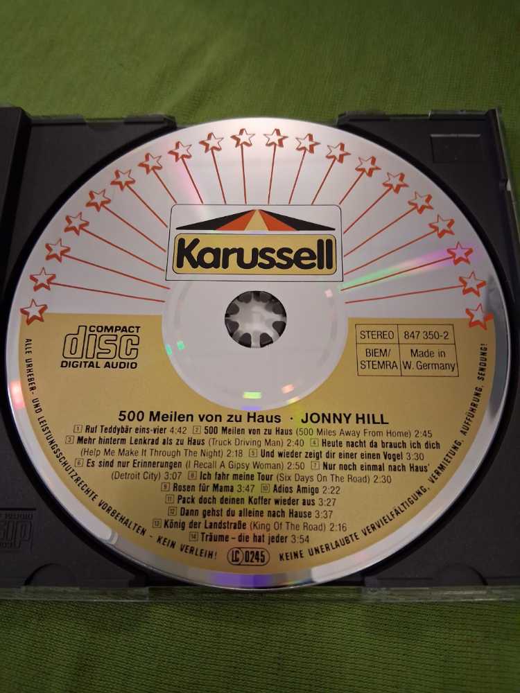 500 Meilen Von Zuhaus - Jonny Hill (CD) music collectible [Barcode 042284735025] - Main Image 4