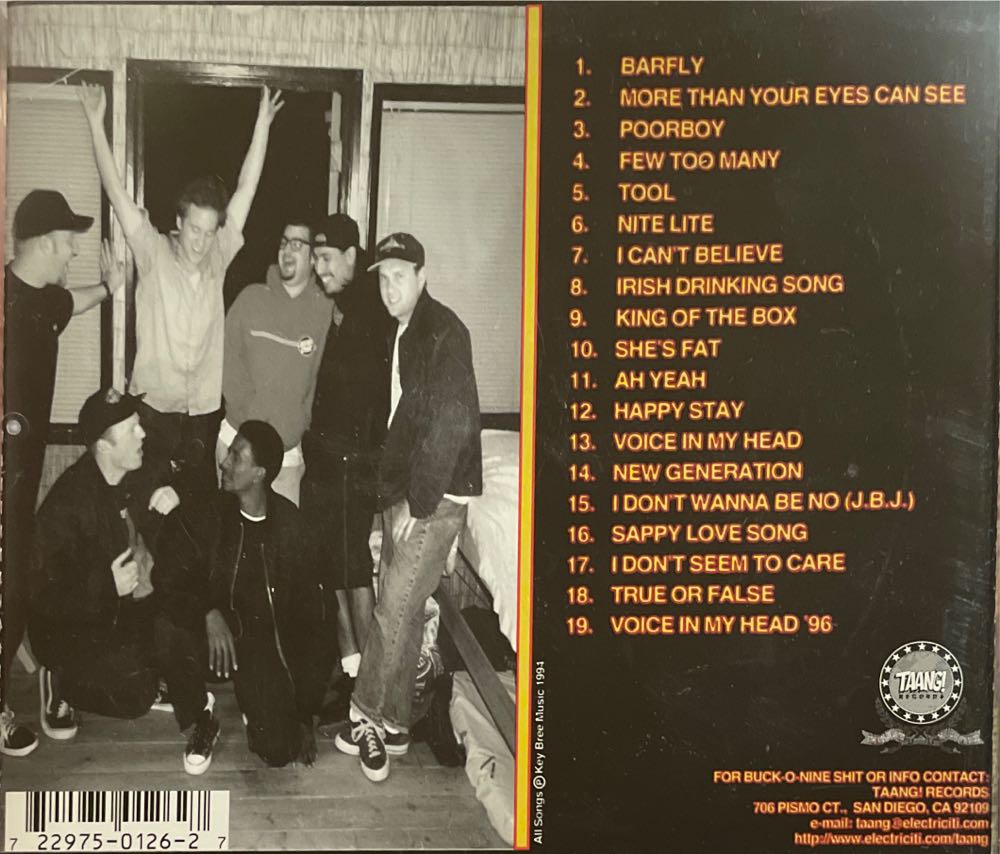 Songs In The Key Of Bree - Buck-O-Nine (CD) music collectible [Barcode 722975012627] - Main Image 2