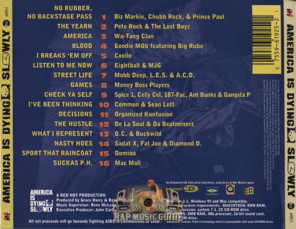 America Is Dying Slowly - Various Artists (CD) music collectible [Barcode 075596192521] - Main Image 2