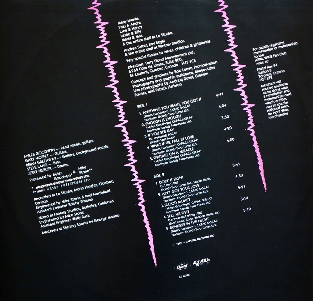 Power Play - April Wine (12” - 4300) music collectible [Barcode 077771221811] - Main Image 4