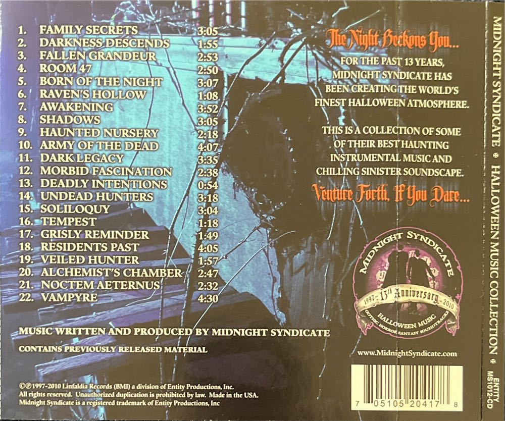 Halloween Music Collection - Midnight Syndicate (CD) music collectible [Barcode 705105204178] - Main Image 2