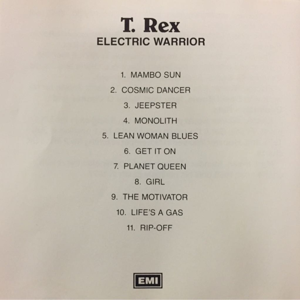 Electric Warrior - T. Rex (CD) music collectible [Barcode 5099943203628] - Main Image 2