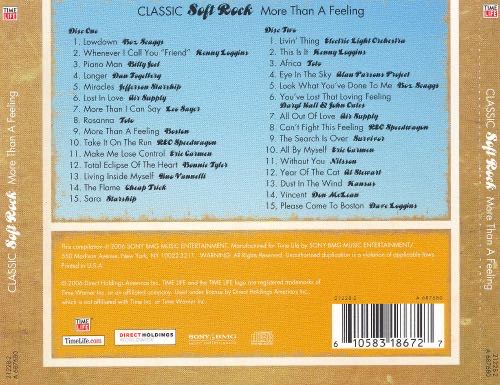 Classic Soft Rock - More Than A Feeling - Various Artists Soft Rock (CD) music collectible [Barcode 610583186727] - Main Image 2
