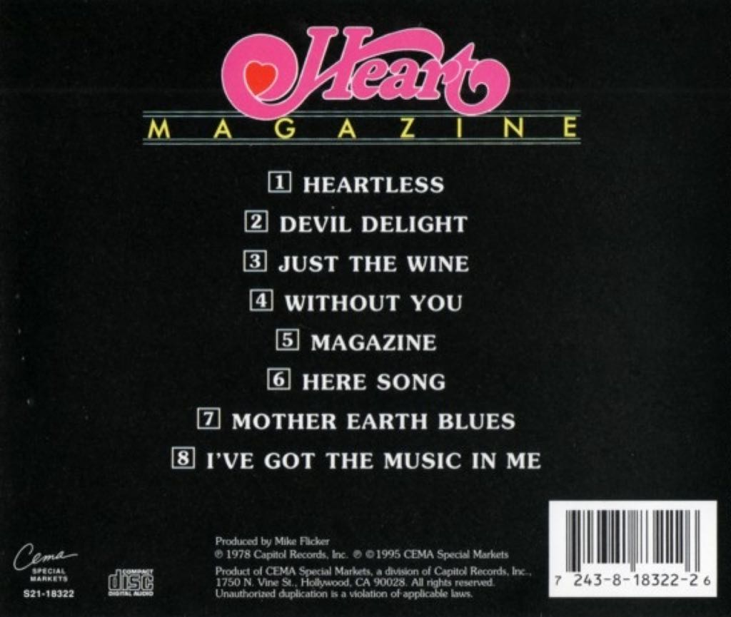 Magazine - Heart (CD - 40) music collectible [Barcode 724381832226] - Main Image 2