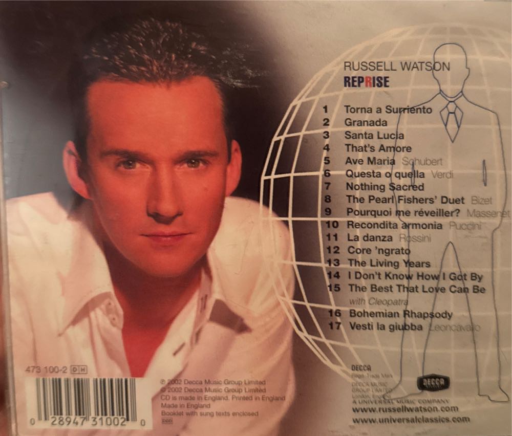 Reprise - Russell Watson (CD) music collectible [Barcode 028947310020] - Main Image 2
