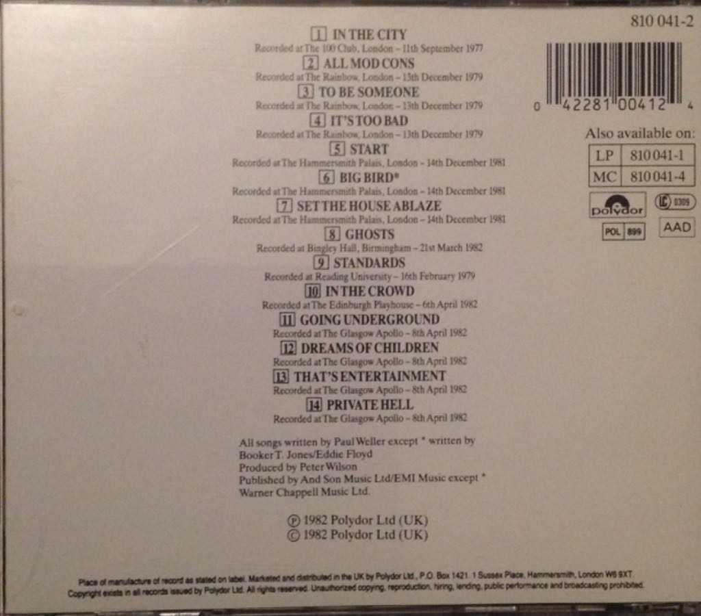 Dig The New Breed - Jam, The (CD) music collectible [Barcode 042281004124] - Main Image 2