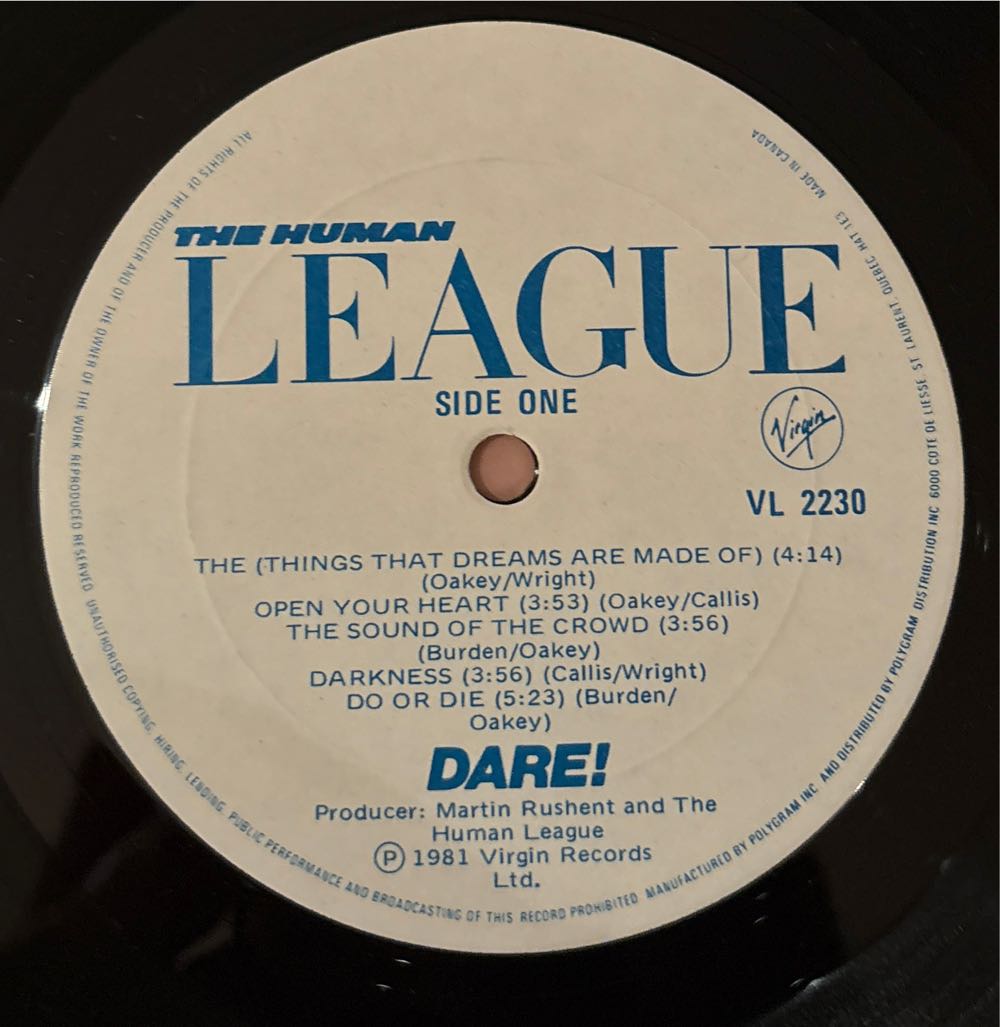 Dare - Human League, The (12” - 1) music collectible - Main Image 3