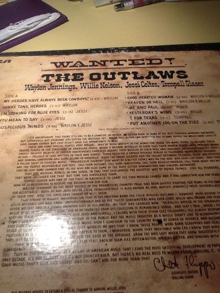 Wanted (The Outlaws) - Waylon Jennings/Willie Nelson/Jessi Colter/ Romp all Glaser (12”) music collectible - Main Image 2