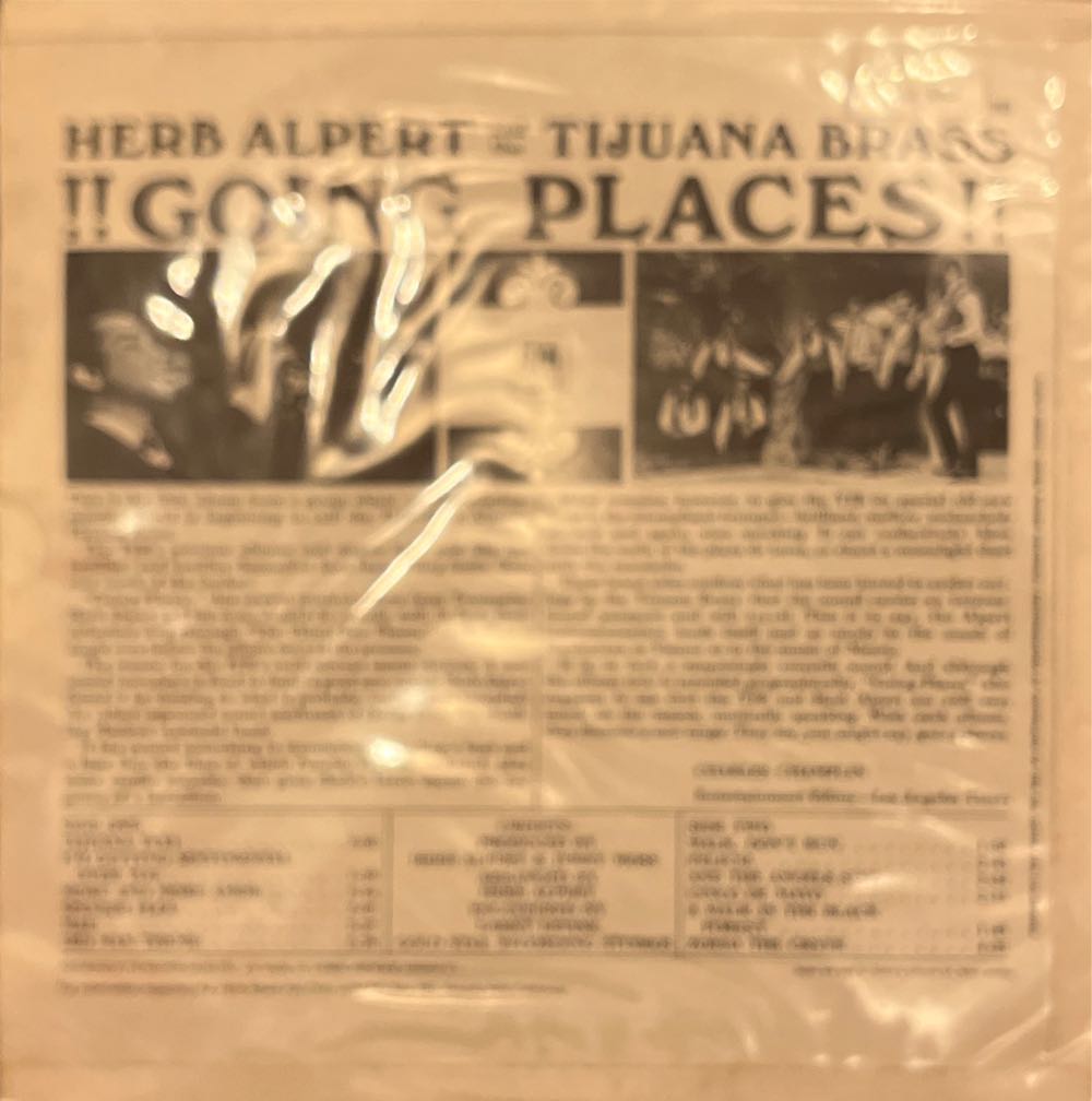 Going Places - Alpert, Herb & The Tijuana Brass (12”) music collectible - Main Image 2