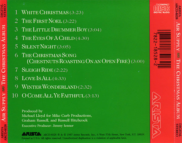 The Christmas Album - Air Supply (MP3) music collectible [Barcode 078221852845] - Main Image 2