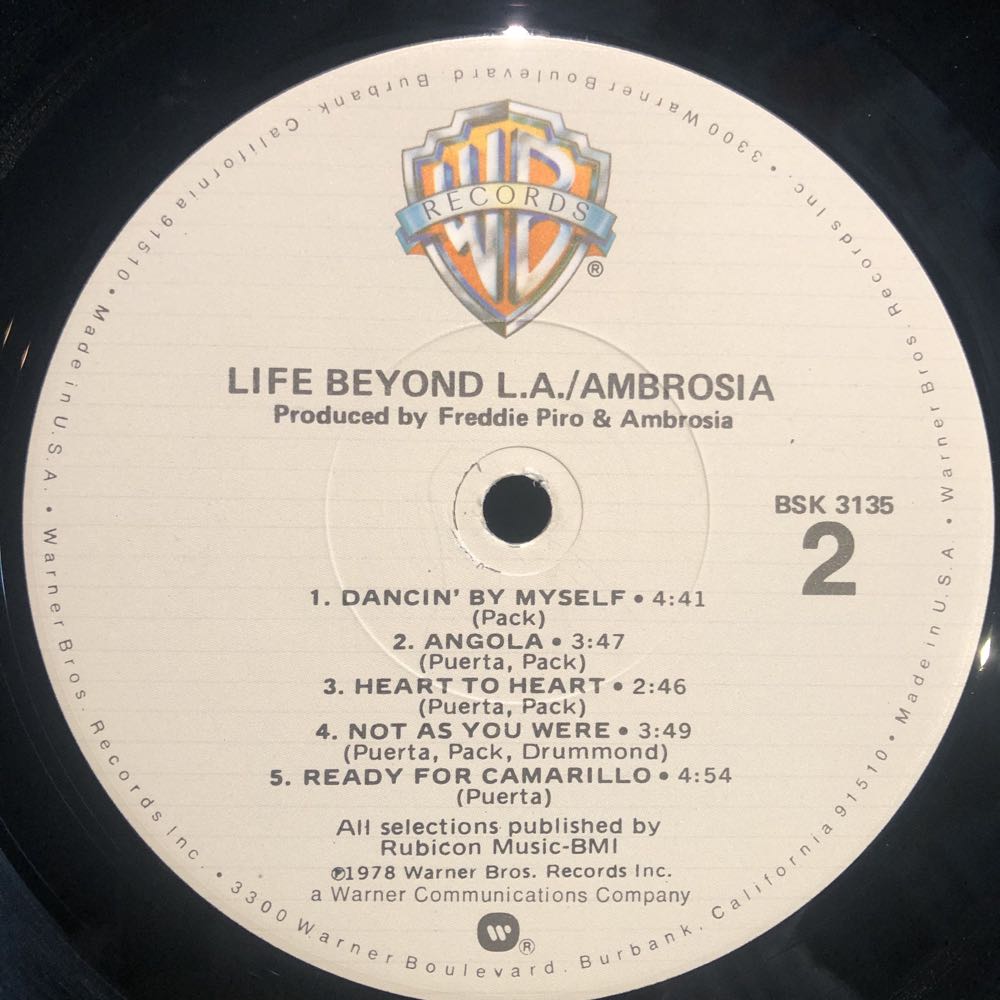 Life Beyond LA - Ambrosia (12”) music collectible - Main Image 4