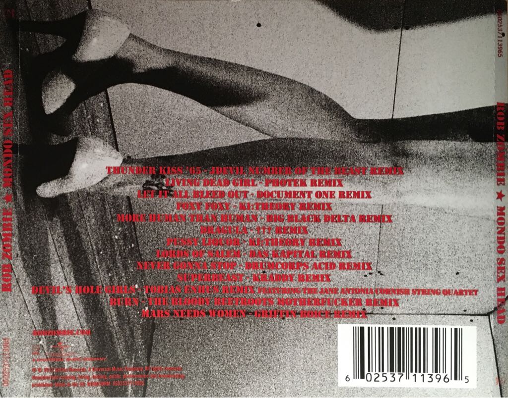 Mondo Sex Head - Zombie, Rob (CD) music collectible [Barcode 602537113965] - Main Image 2