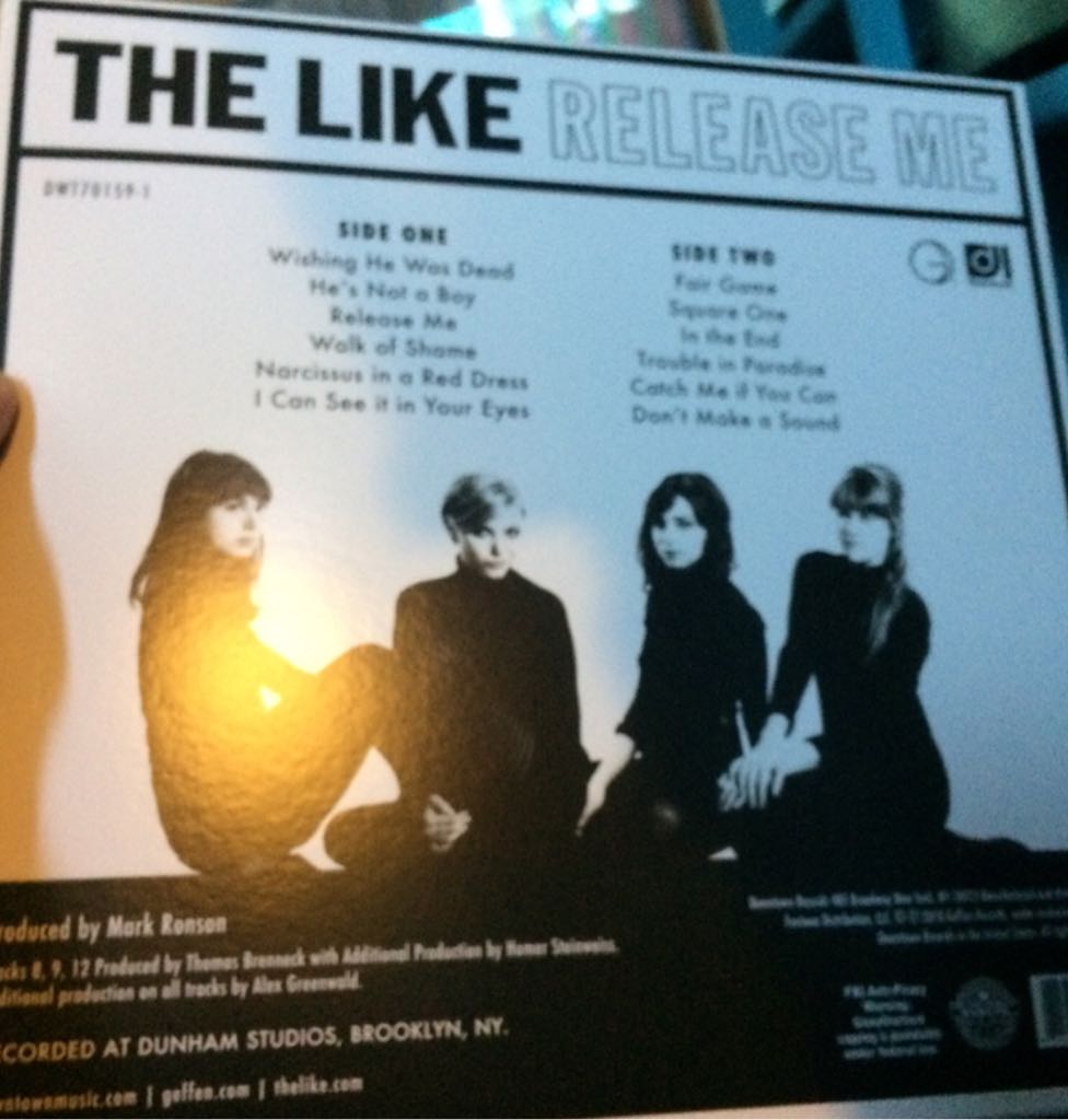 Release Me - The Like music collectible [Barcode 878037015911] - Main Image 2