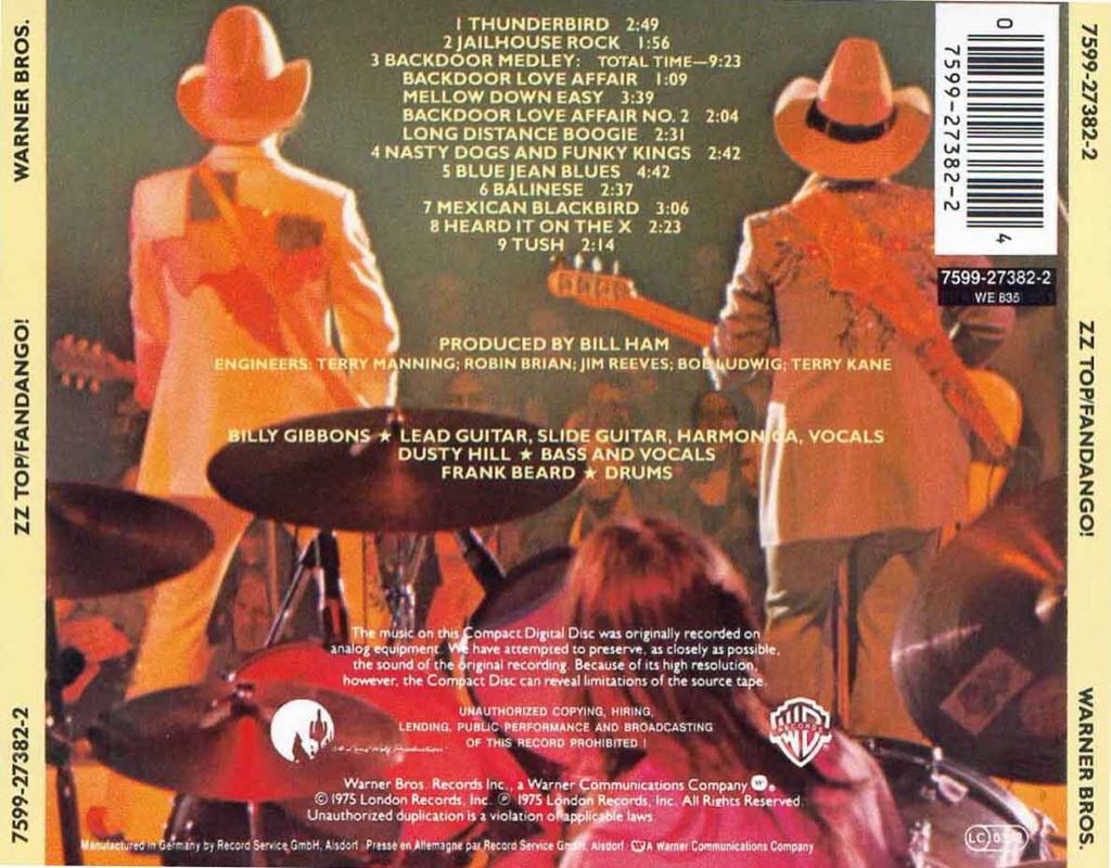 Fandango! - ZZ Top (CD) music collectible [Barcode 9325583035012] - Main Image 2