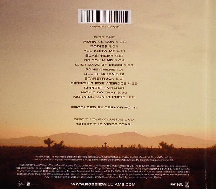 Reality Killed The Video Star - Robbie Williams (CD - 50) music collectible [Barcode 5099968775421] - Main Image 2