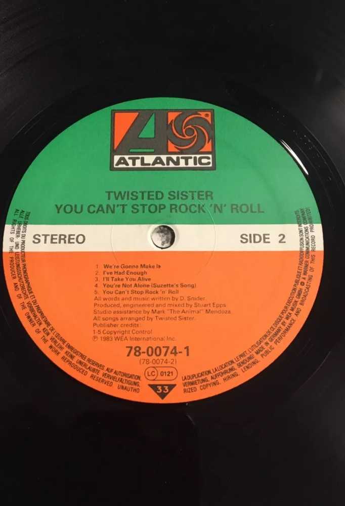 You Cant Stop Rock N Roll - Twisted Sister (12” - 38) music collectible [Barcode 075678007446] - Main Image 4