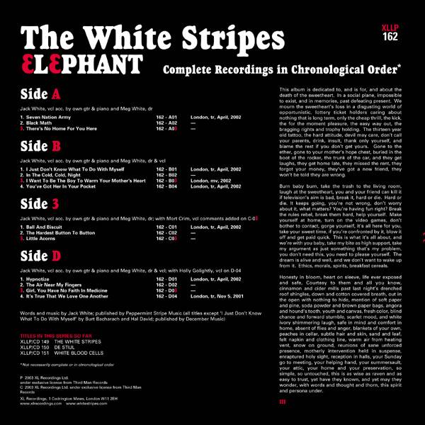 Elephant - White Stripes, The (12” - 49:56) music collectible [Barcode 638812714817] - Main Image 2