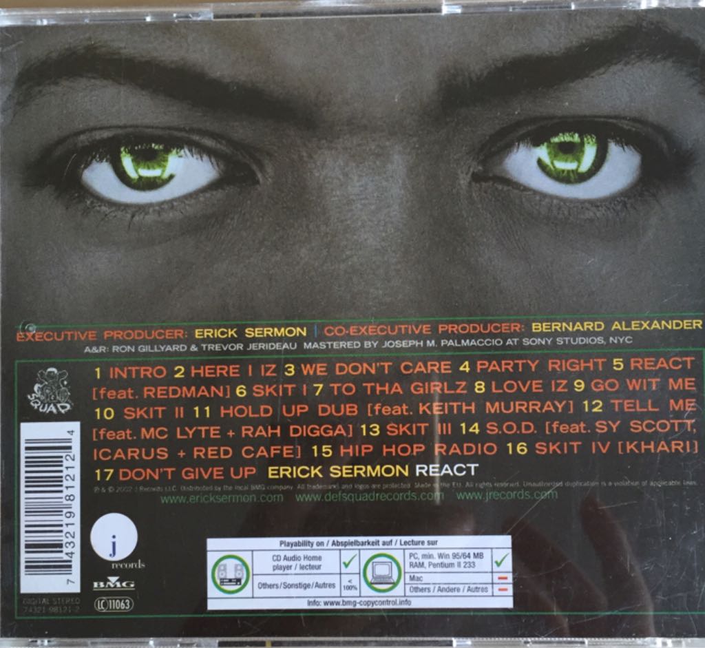 React - Erick Sermon (CD) music collectible [Barcode 743219812124] - Main Image 2