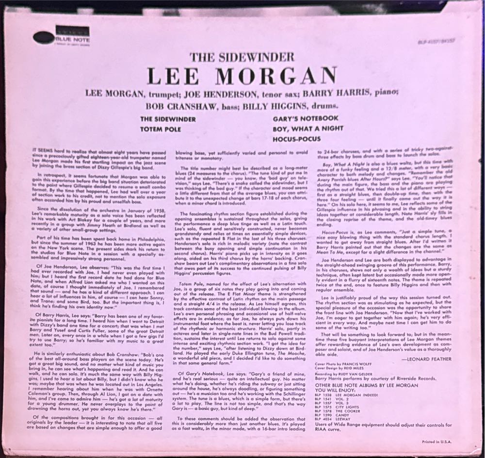 The Sidewinder - Morgan, Lee (12”) music collectible - Main Image 2