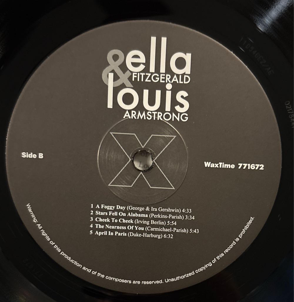 Ella & Louis - Fitzgerald, Ella/Armstrong, Louis (12” - 55) music collectible - Main Image 4