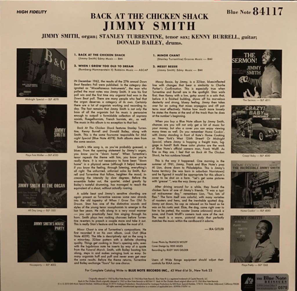 Back At The Chicken Shack - Smith, Jimmy (12” - 3802) music collectible [Barcode 602537782154] - Main Image 2
