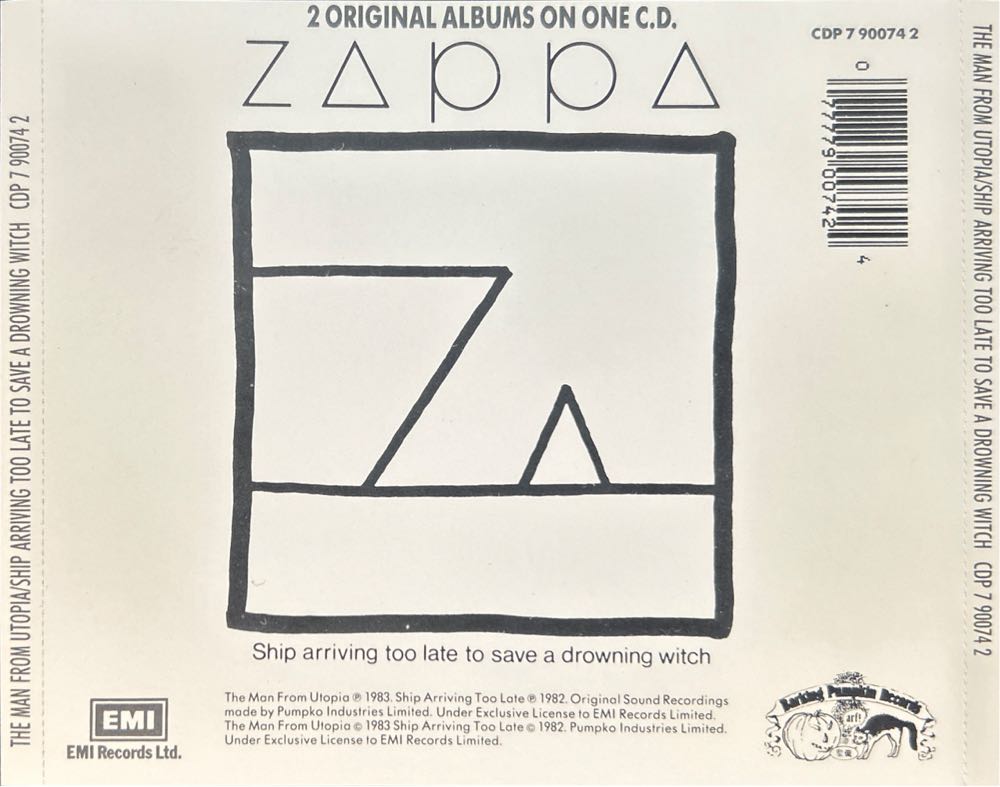 The Man From Utopia / Ship Arriving Too Late To Save A Drowning Witch - Zappa, Frank (CD - 71) music collectible [Barcode 077779007424] - Main Image 2