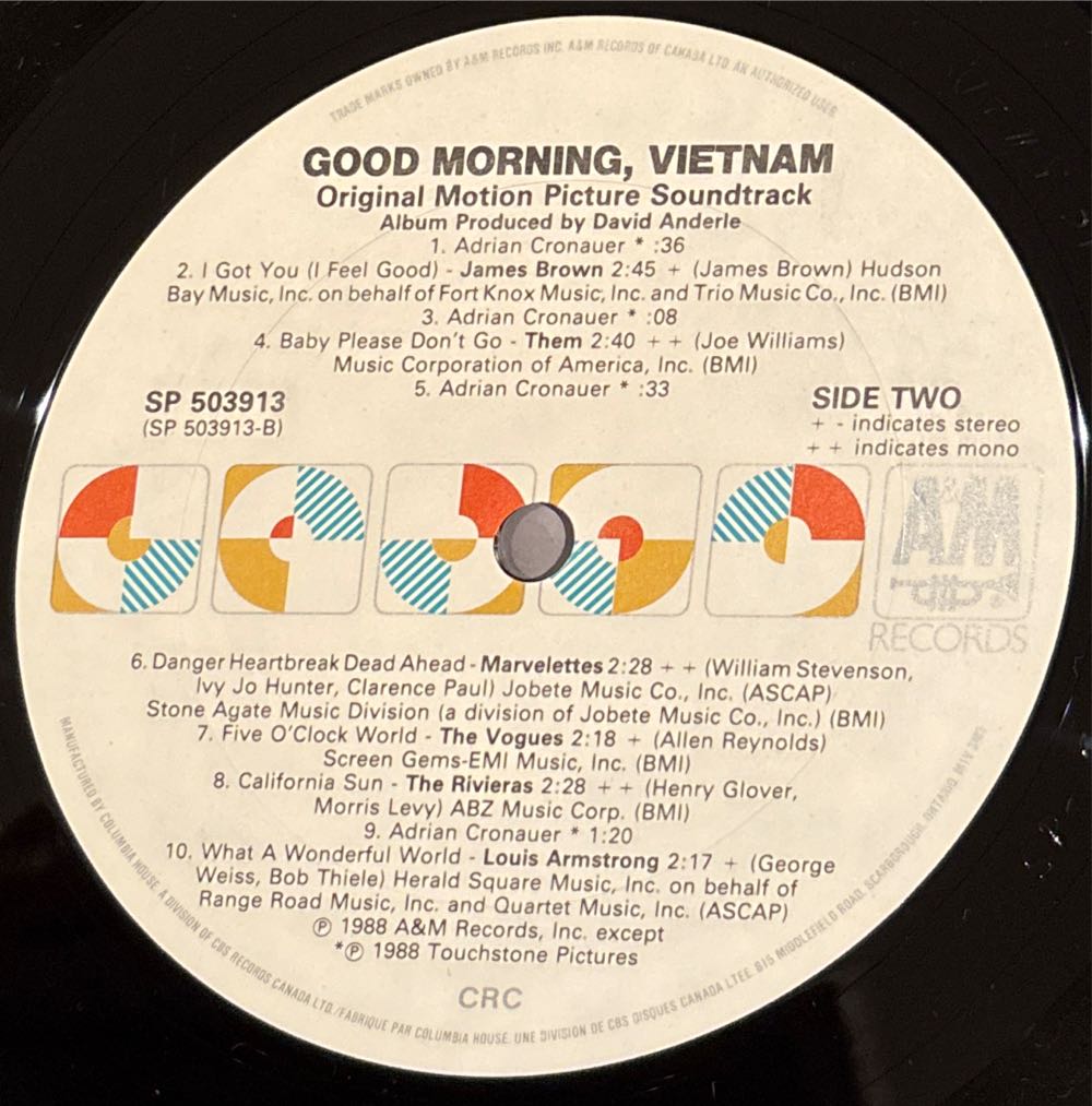 Good Morning Vietnam - Soundtrack (CD) music collectible [Barcode 9399039696928] - Main Image 4