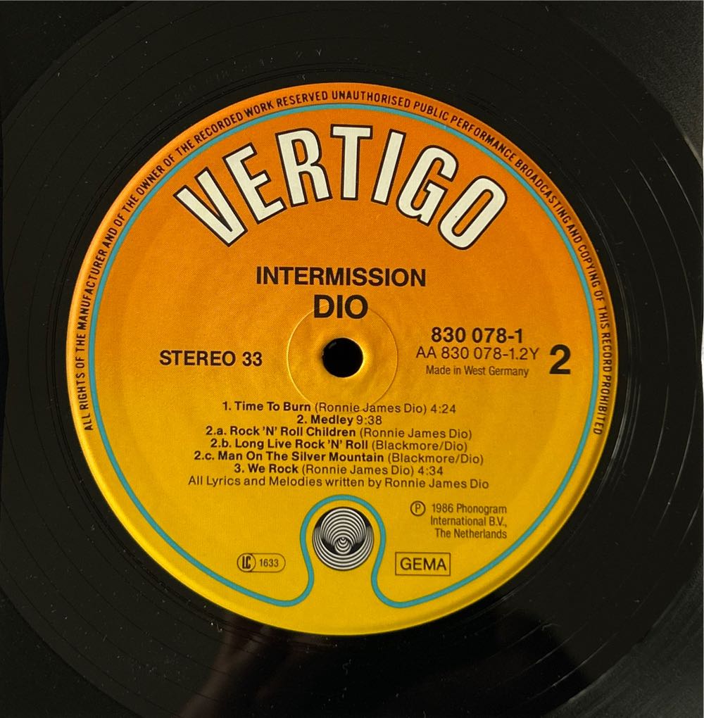 Intermission (Vinyl) - Dio (12”) music collectible [Barcode 042283007819] - Main Image 4