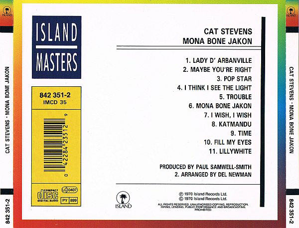 Mona Bone Jakon - Stevens, Cat (CD) music collectible [Barcode 042284235129] - Main Image 2