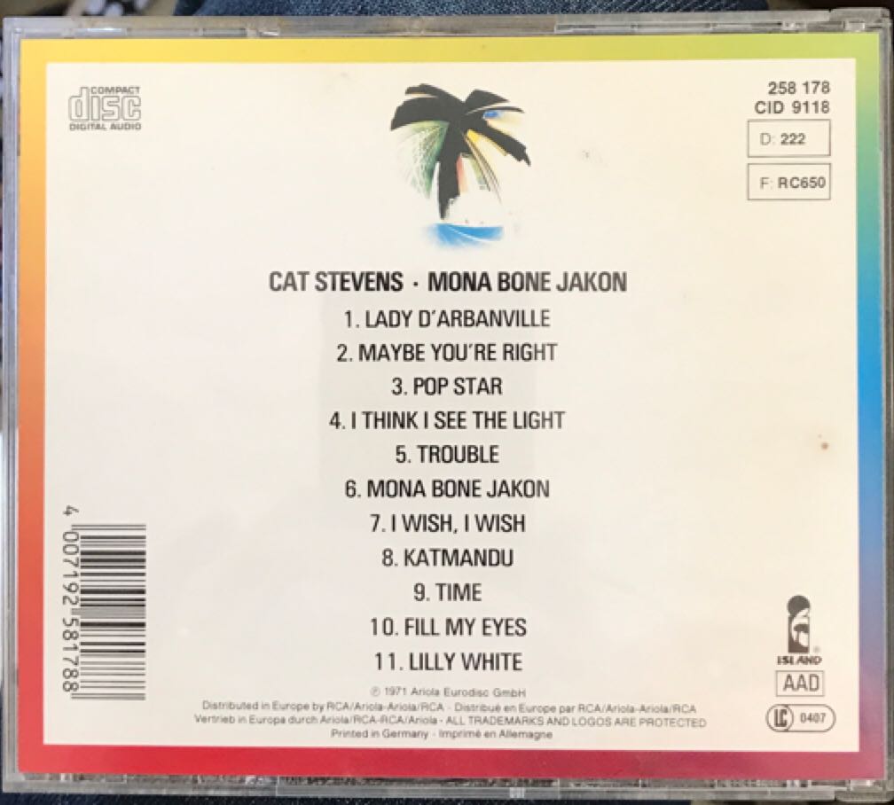 Mona Bone Jakon - Cat Stevens (CD) music collectible - Main Image 2