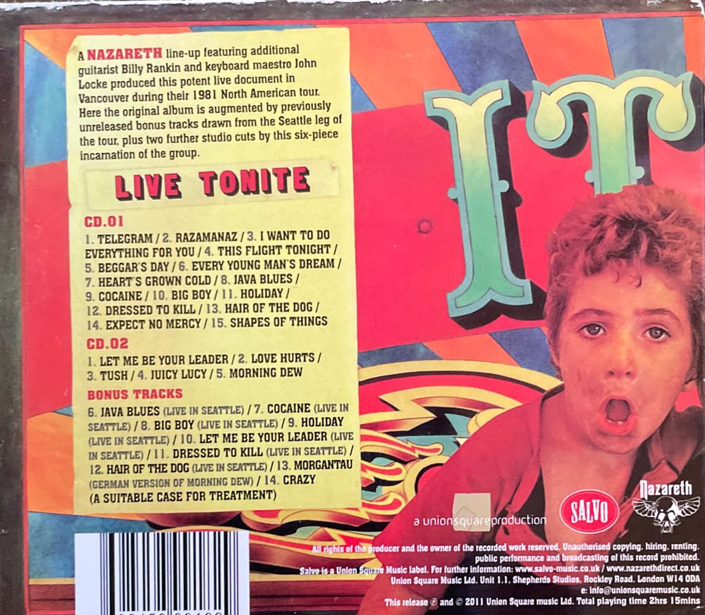 Snaz (2 CD Bonus) - Nazareth (CD - 135) music collectible [Barcode 698458991829] - Main Image 2