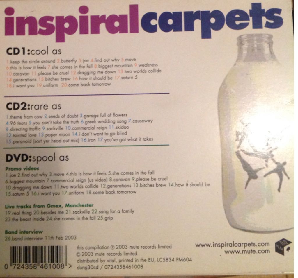 inspiral carpets - cool as fuck - Inspiral Catpets (CD/DVD) music collectible [Barcode 724358461008] - Main Image 2