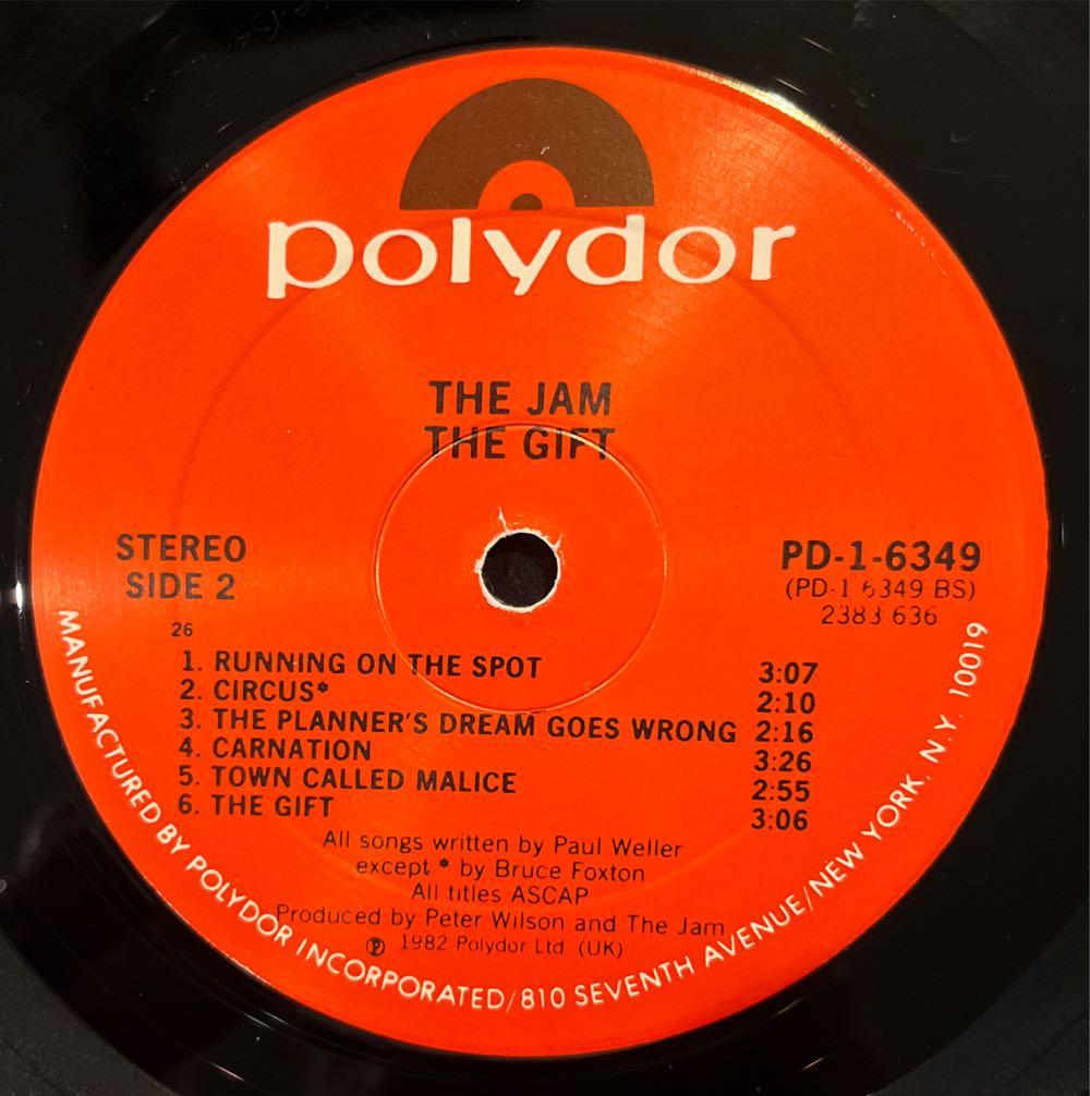The Gift - The Jam (12”) music collectible [Barcode 042282328526] - Main Image 4