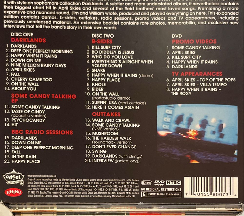 Darklands - Jesus And Mary Chain, The (CD/DVD - 138) music collectible [Barcode 740155800734] - Main Image 2